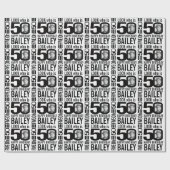 50ste verjaardagsmono bekijk 50 aangepaste foto en cadeaupapier (Vlak)