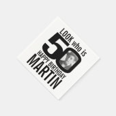 50ste verjaardagsmono bekijk 50 aangepaste foto en servet (Hoek)