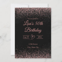 50ste verjaardagsuitnodiging – Glitter Confetti | 