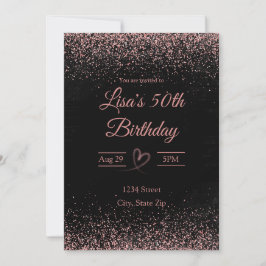 50ste verjaardagsuitnodiging – Glitter Confetti | Kaart