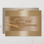 50ste verjaardagsuitnodiging goud kaart (Voorkant / Achterkant)