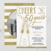 50ste verjaardagsuitnodiging, nepbijouterieën, fot kaart (Voorkant / Achterkant)