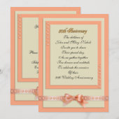 50ste verjaardagsuitnodiging perzik en crèmekleure kaart (Voorkant / Achterkant)