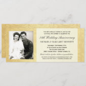 50ste verjaardagsuitnodigingen - Vintage Goud Dama Kaart (Voorkant / Achterkant)