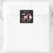 50ste verjaardagsviering Gouden Script Vierkante Sticker (Tas)