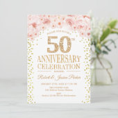 50ste verlichting feest - Witte Goud Kaart (Staand voorkant)