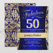 50ste verpartij - Goud Koningsblauw Kaart (Voorkant / Achterkant)