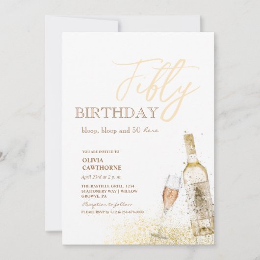 50ste verpartij | Plof, plof en 50 daar!  Kaart (Voorkant)