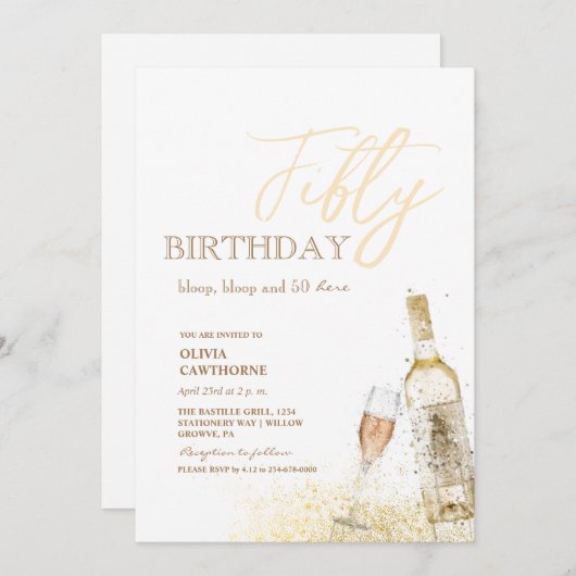 50ste verpartij | Plof, plof en 50 daar!  Kaart (Voorkant / Achterkant)