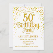 50ste verparty - Wit & Goud Kaart (Voorkant)