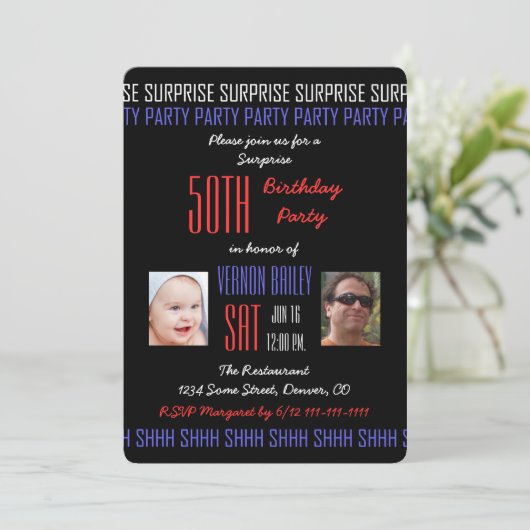 50ste Verrassingsverjaardag voor mannen Foto's Kaart (Staand voorkant)