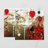 50ste vijftigste verjaardag Glamoureuze dame Fabul Kaart (Voorkant / Achterkant)