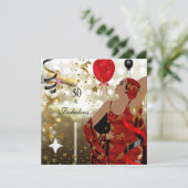 50ste vijftigste verjaardag Glamoureuze dame Fabul Kaart (Staand voorkant)