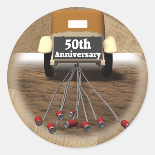 50ste weddenschap Jubileum Gifts Ronde Sticker (Voorkant)