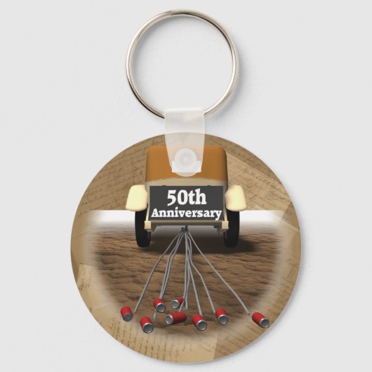 50ste weddenschap Jubileum Gifts Sleutelhanger (Voorkant)