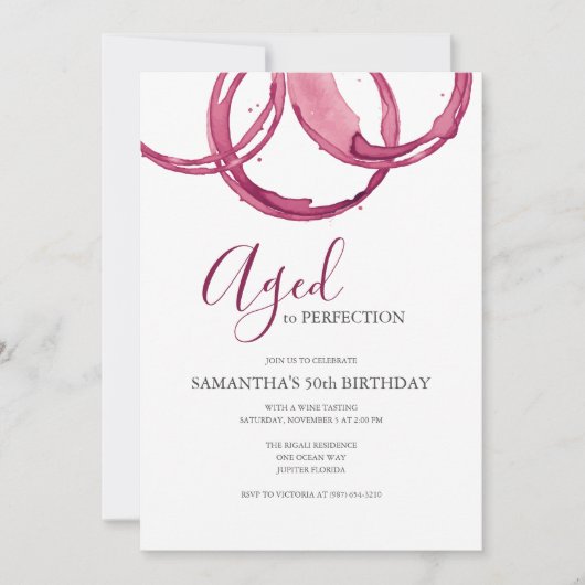 50ste wijnuitnodiging voor verjaardagsfeest kaart (Voorkant)