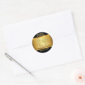 50ste zwart-gouden Jubileum Ronde Sticker (Envelop)
