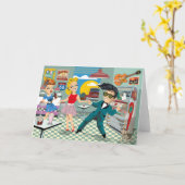 50stropdassen Rock & Roll wenskaart met Dansende m Kaart (Gele Bloem)