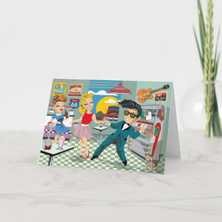 50stropdassen Rock & Roll wenskaart met Dansende m Kaart