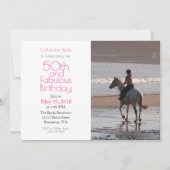 "50th and Fabulous" 50th Birthday Photo Invitation Kaart (Voorkant)