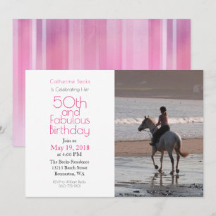 "50th and Fabulous" 50th Birthday Photo Invitation Kaart