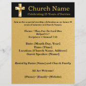 50th Anniversary Black Gold Church Invitation Flyer (Voorkant)