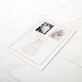 50th Anniversary Chic White Gold Border Folie Uitnodiging (Gedraaid)