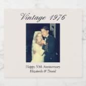 50th Anniversary Gift Personalized Wedding Photo Sparkling Wijnetiket (Enkel label)