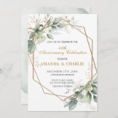 50th Anniversary Greenery Wedding Kaart (Voorkant / Achterkant)