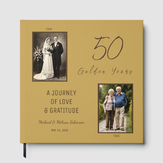 50th Anniversary Guest Book – Gold Gastenboek (Voorkant)