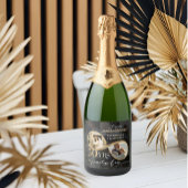 50th Anniversary Infinity Then & Now Photo Collage Sparkling Wijnetiket