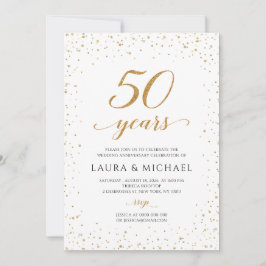 50th Anniversary Invitation, Gold Wedding Invites Kaart