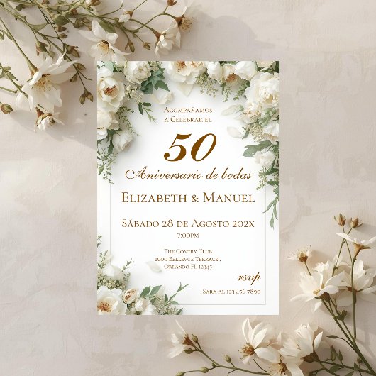50th Anniversary invitation Kaart