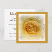 50th Anniversary Invitation - Soft Gold Rose Kaart (Voorkant / Achterkant)