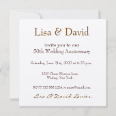 50th Anniversary Invitation - Soft Gold Rose Kaart (Achterkant)