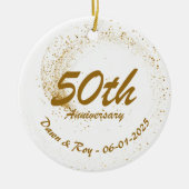 50th Anniversary Ornament Metal ,Personalized Gold (Voorkant)
