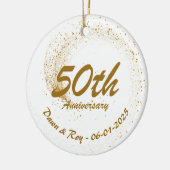 50th Anniversary Ornament Metal ,Personalized Gold (Links)