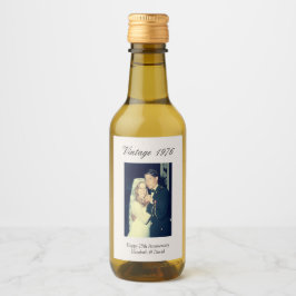 50th Anniversary Party Favor Custom Wedding Photo Wijn Etiket