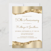 50th Anniversary Party Gold Mirror Foil  Kaart (Voorkant)