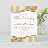 50th Anniversary Party Gold Mirror Foil  Kaart (Staand voorkant)