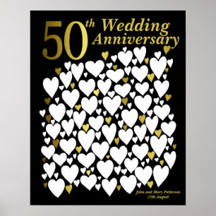 50th Anniversary Party Guest Book - Wedding Gift Poster