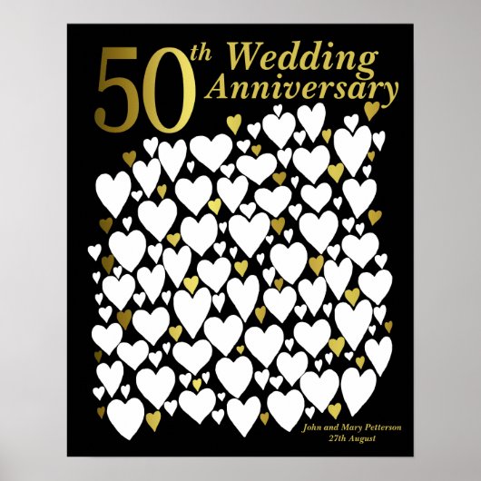 50th Anniversary Party Guest Book - Wedding Gift Poster (Voorkant)