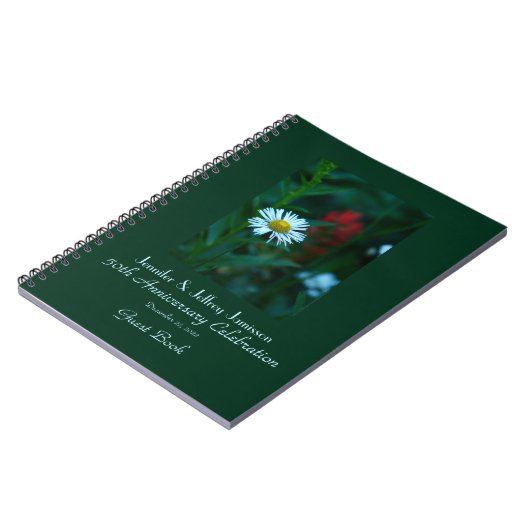 50th Anniversary Party Guest Book, White Daisy Notitieboek (Linkerzijde)