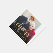 50th Anniversary Party Photo Cheers Gold Script Servet (Hoek)