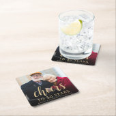 50th Anniversary Party Photo Gold Cheers Kartonnen Onderzetters (Insitu)