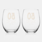 50th Anniversary Personalized Wijnglas Zonder Voet (Achterkant)