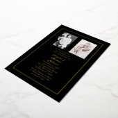 50th Anniversary Then and Now Black Gold Folie Uitnodiging (Gedraaid)