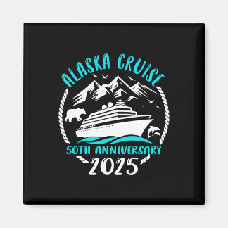 50th Anniversary Wedding Alaska Cruise 2025 Couple Magneet
