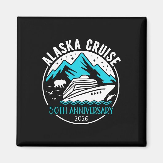 50th Anniversary Wedding Alaska Cruise 2026 Matchi Magneet (Voorkant)