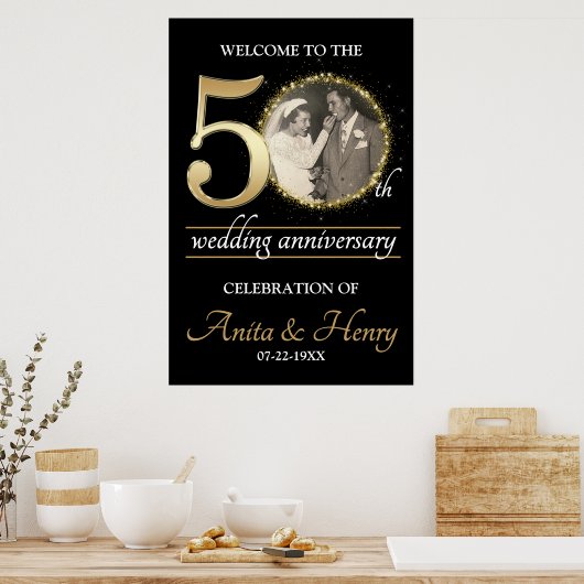 50th Anniversary Welcome sign with Photo Poster (Keuken)
